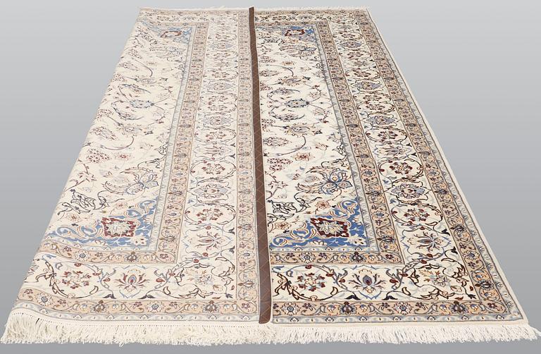 A carpet, Nain part silk so called 9 LAA, ca 368 x 259 cm.