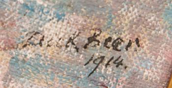 Dick Beer, olja på duk signerad och daterad 1914.