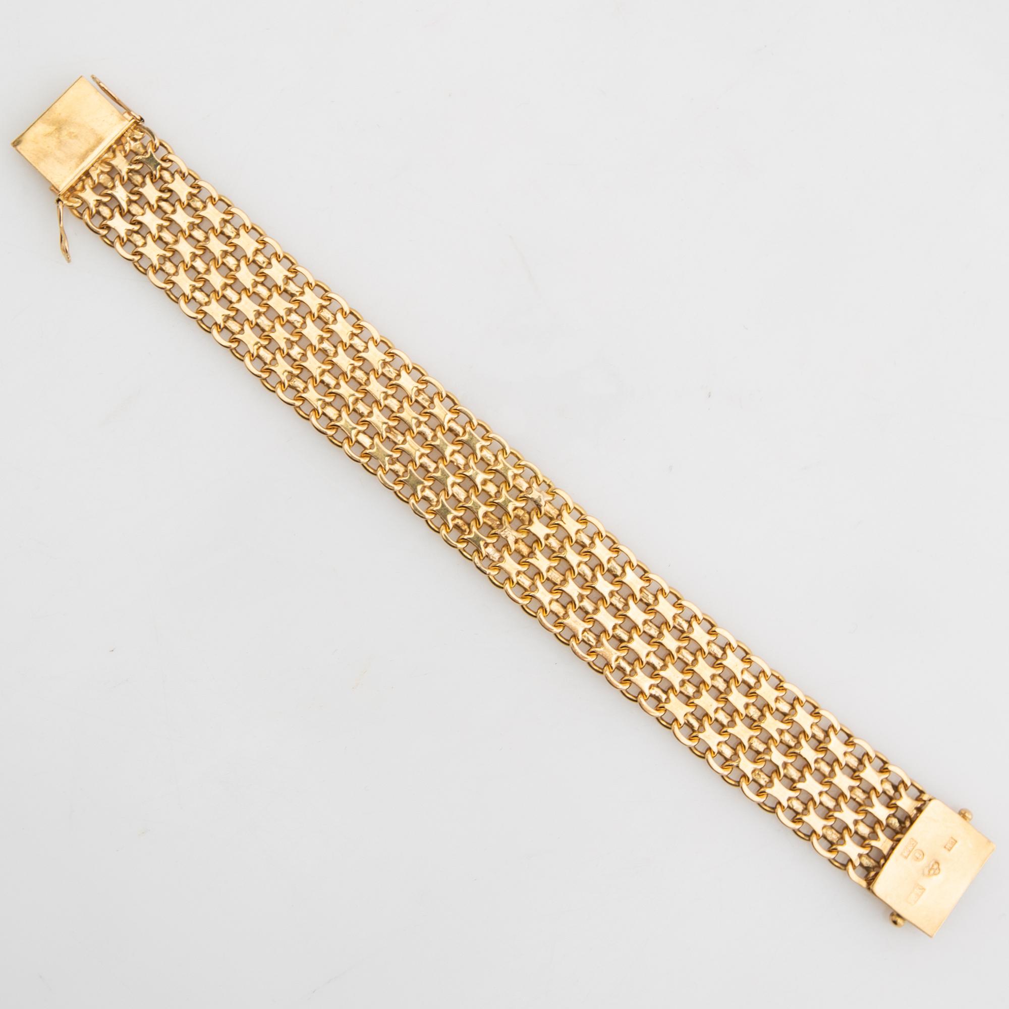 Armband  X-länk 18K guld Mary Kvoch Stockholm 1958.