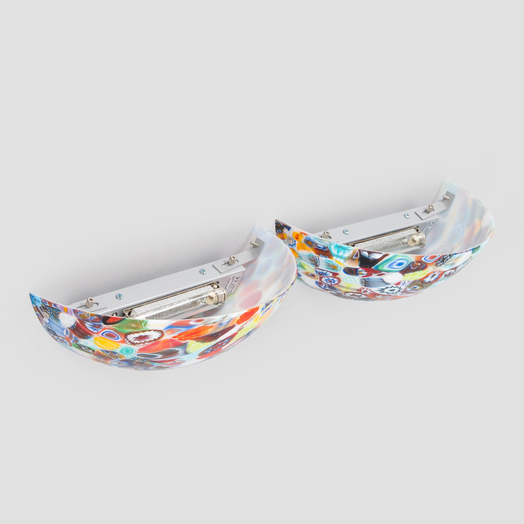 A pair of wall lights, ALT Luci Alternative, Murano, Italy 2000s.