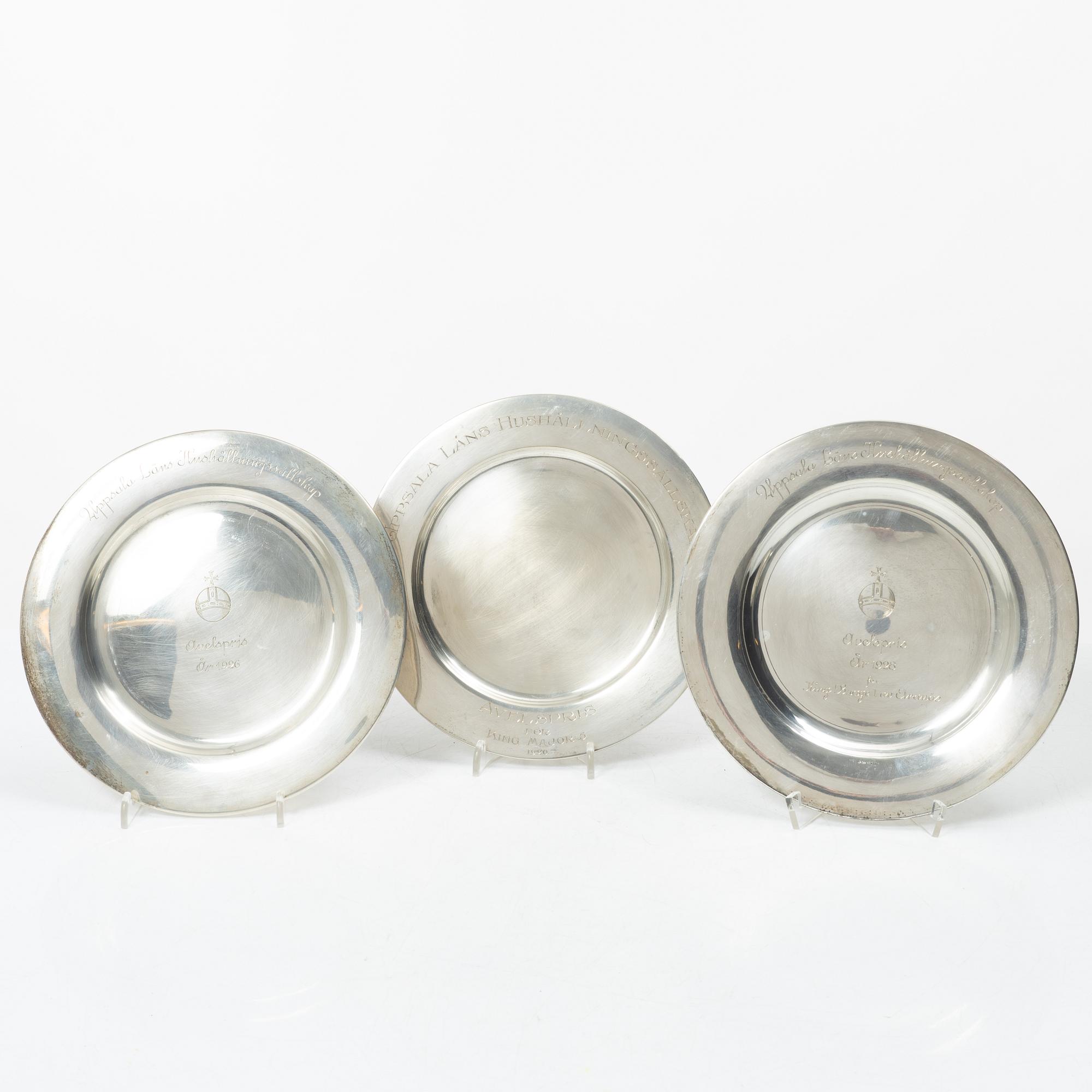 Ten Swedish silver dishes, including mark of KG Markström, Uppsala 1916.