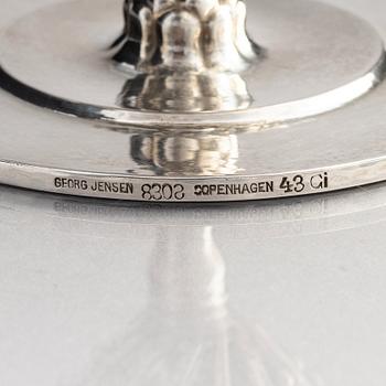 Johan Rohde, a lidded sterling silver bowl on a stem, Copenhagen 1904-14, design nr 43.