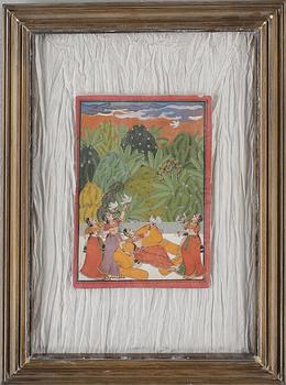 OKÄND KONSTNÄR, gouache, Indien, osignerad.