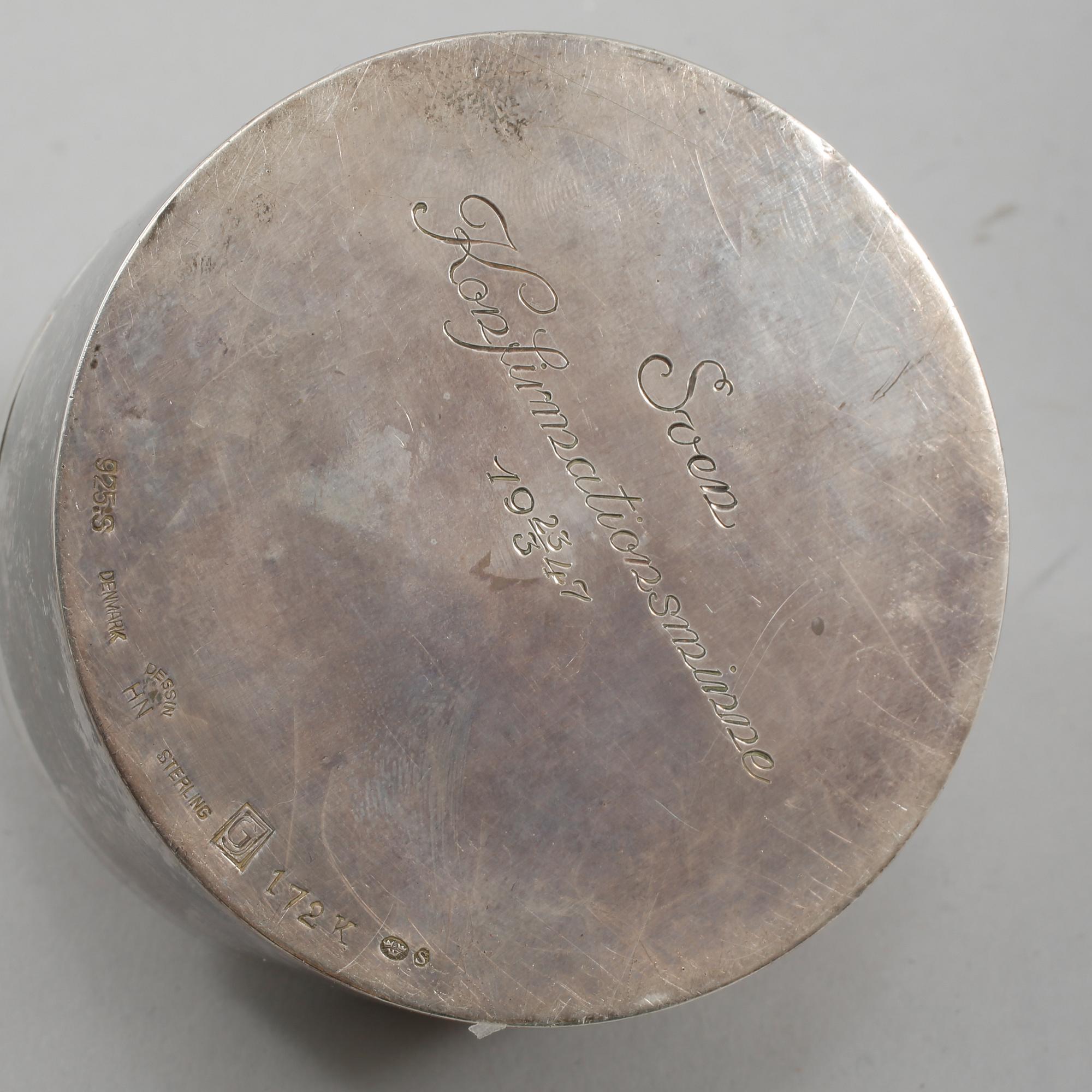 VAS OCH LOCKASK, silver, C.G Hallberg, Stockholm 1961 resp Harald Nielsen för Georg Jensen, Danmark, mellan 1933-1944.
