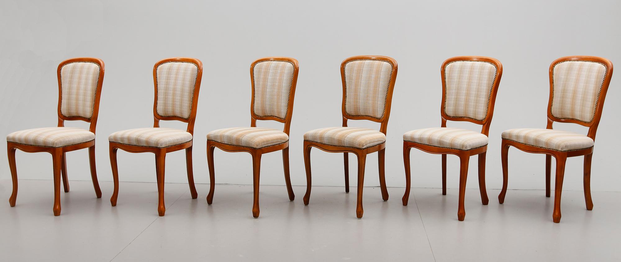 MATSALSMÖBEL, 7 delar, rokokostil, 1900-talets andra hälft.