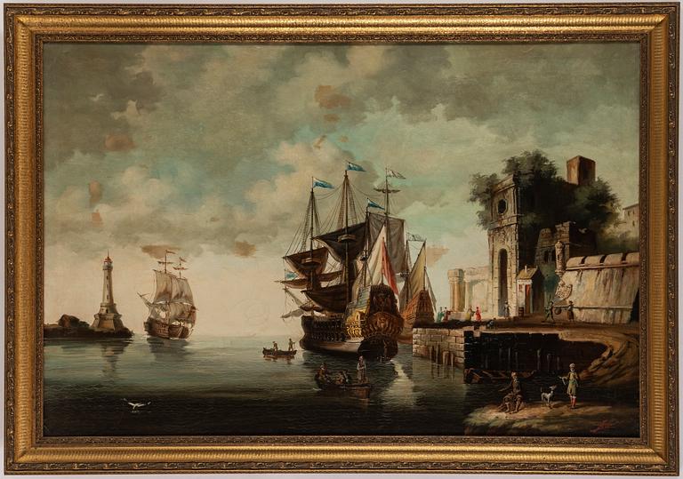 CLAUDE JOSEPH VERNET, copy after, oil on canvas, probably 19th Century.