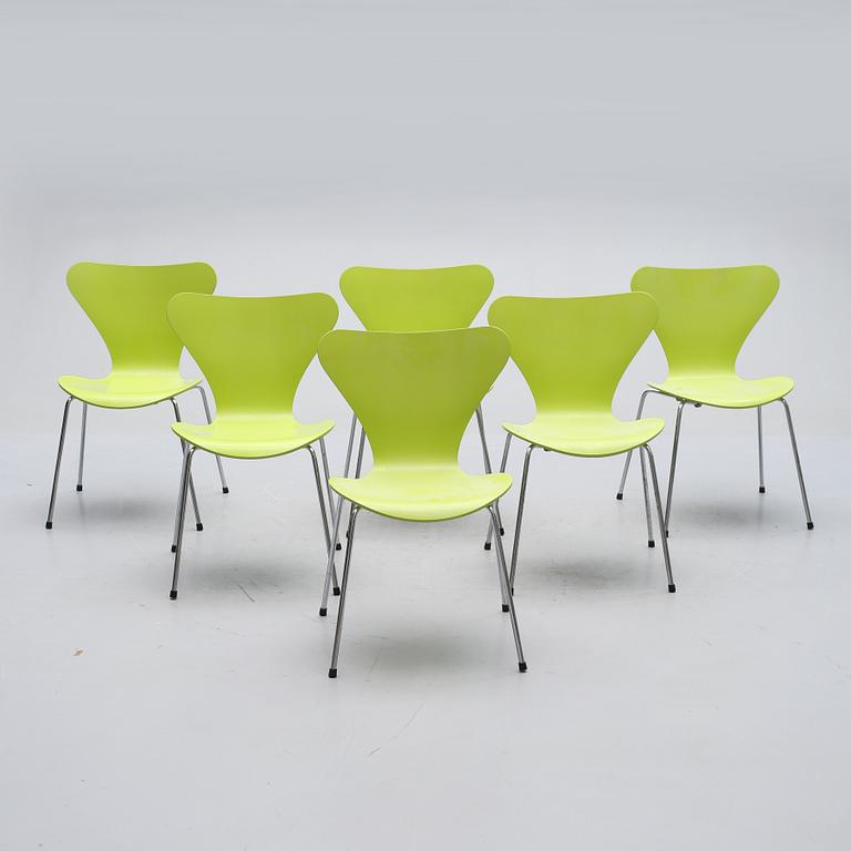 STOLAR, 6 st, "Sjuan", Arne Jacobsen, Fritz Hansen, 1991.