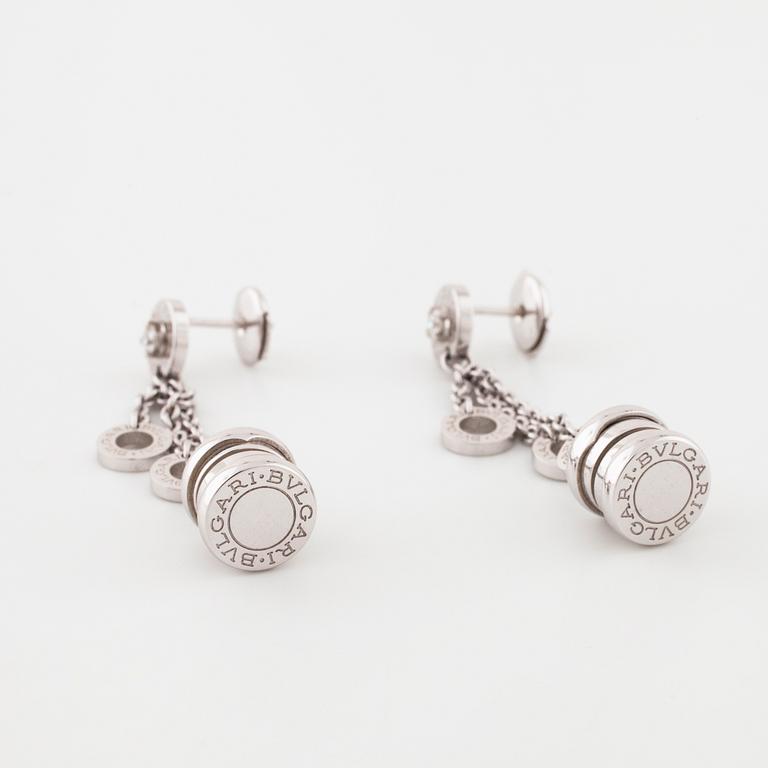 BULGARI, A pair of "B.zero 1" brilliant-cut diamond earrings.