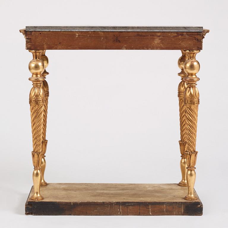 A late Gustavian console table, Stockholm, early 19th century.