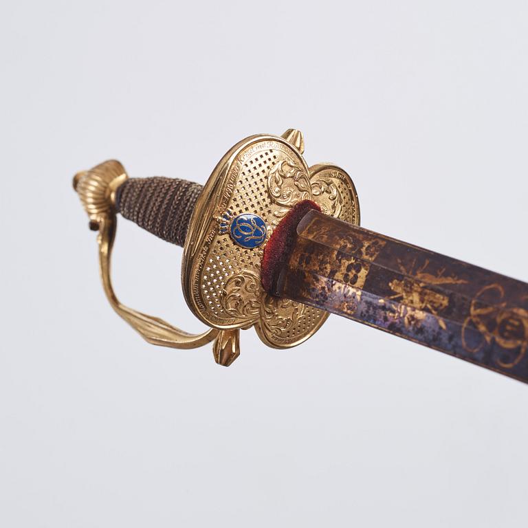 A rare Sword of Honour from King Gustaf III to colonel AF Påhlman 1790.