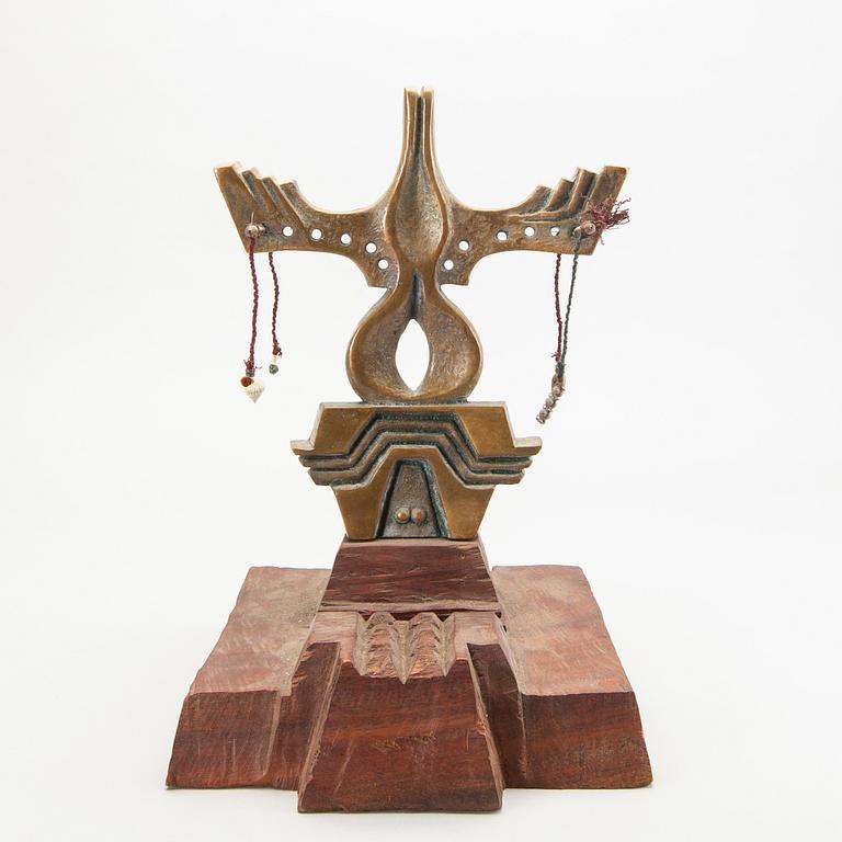 Francine Secretan, a signed and numbered sculpture of bronze and wood.