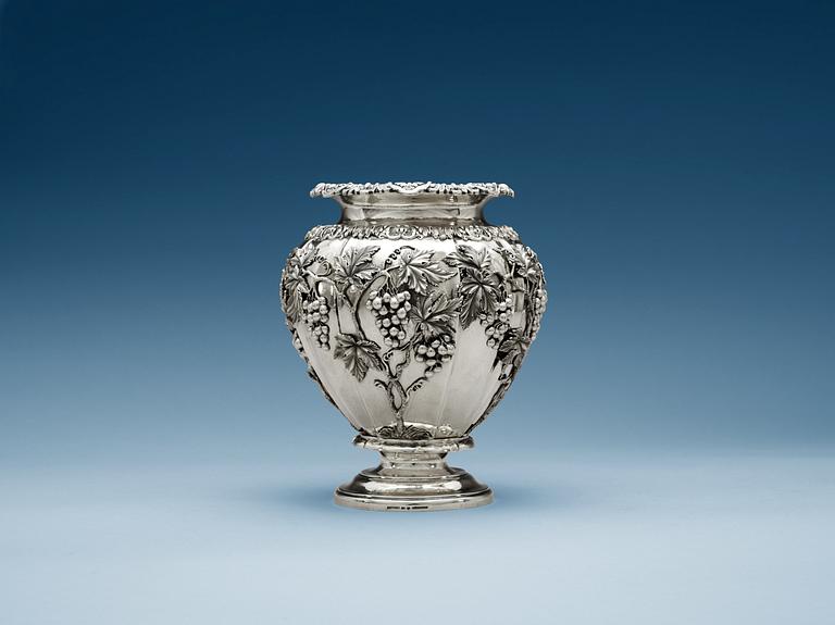 A Swedish 19th century silver chamagne-cooler, makers mark of Gustaf Möllenborg, Stockholm 1849.