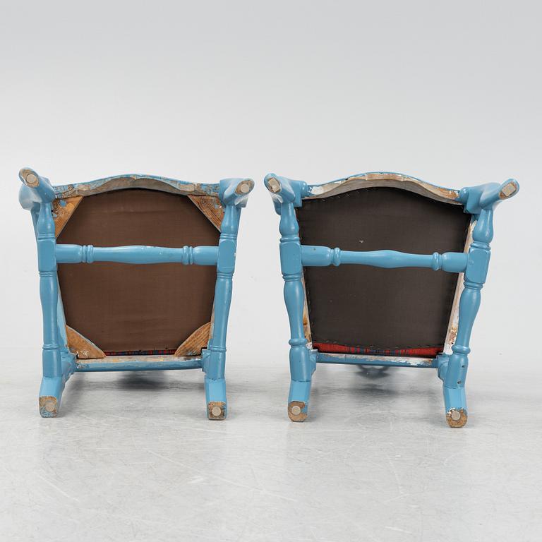 Five matched late Baroque chairs, 18th Century.
