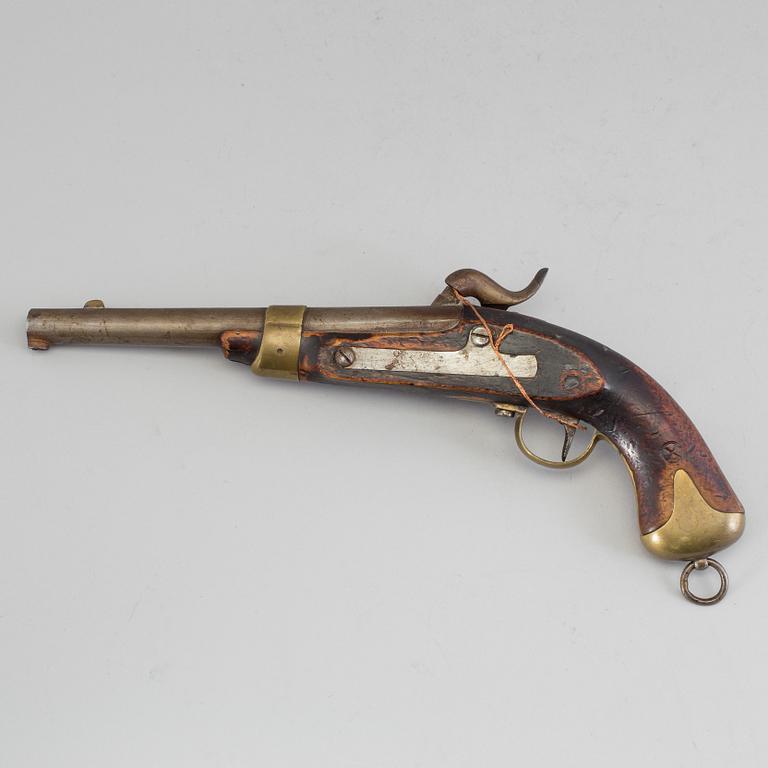 A Swedish royal navy percussion pistol from the first half of the 19th century.