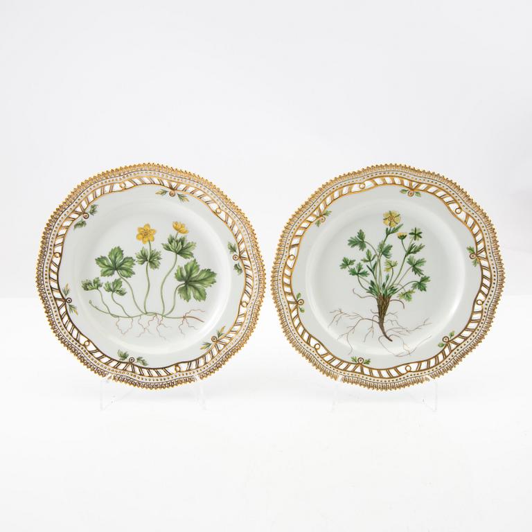 Plates 10 pcs "Flora Danica" Royal Copenhagen Denmark porcelain.