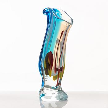 A glass vase, possibly Murano, Italy.