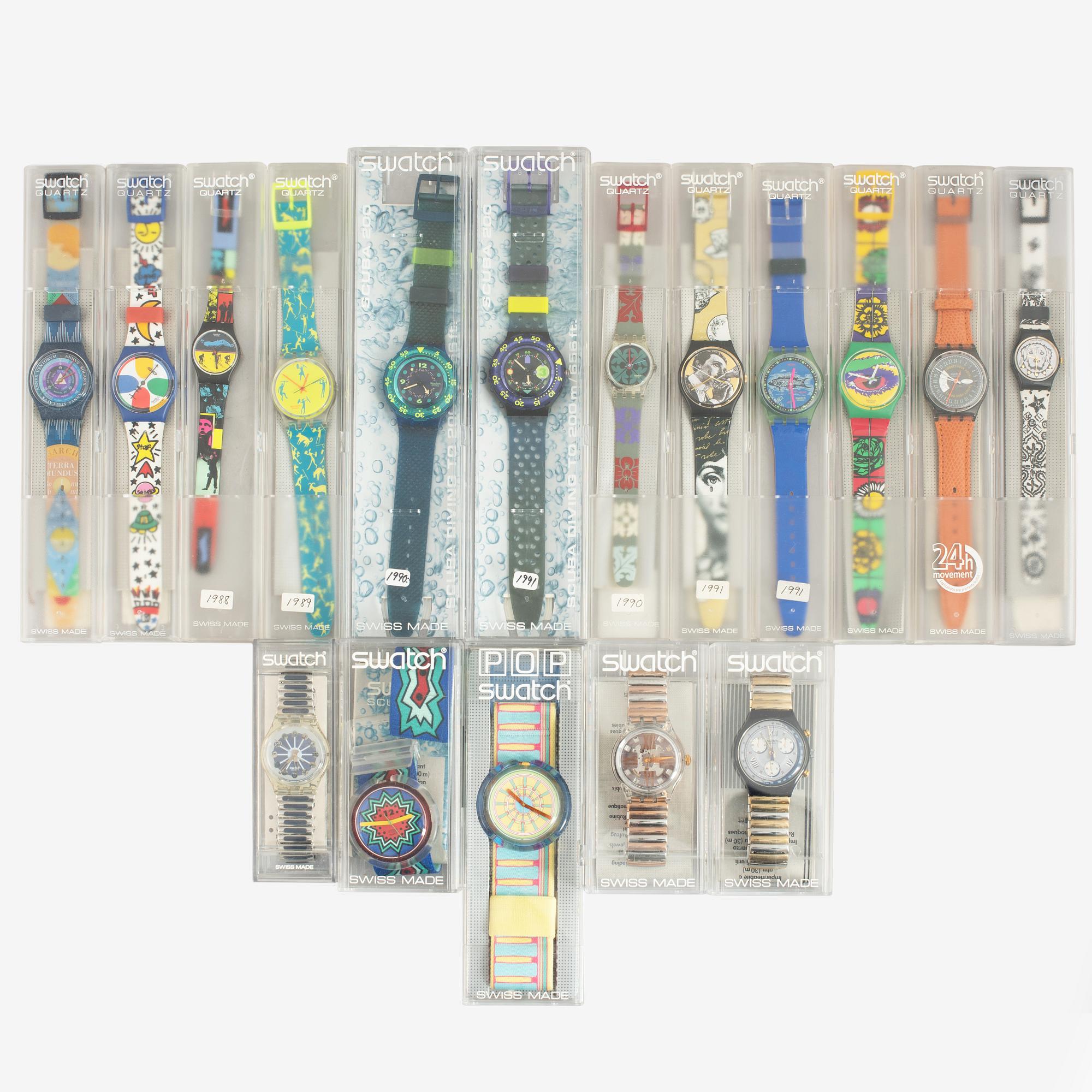 18 Swatch Watches, "No Reserve".