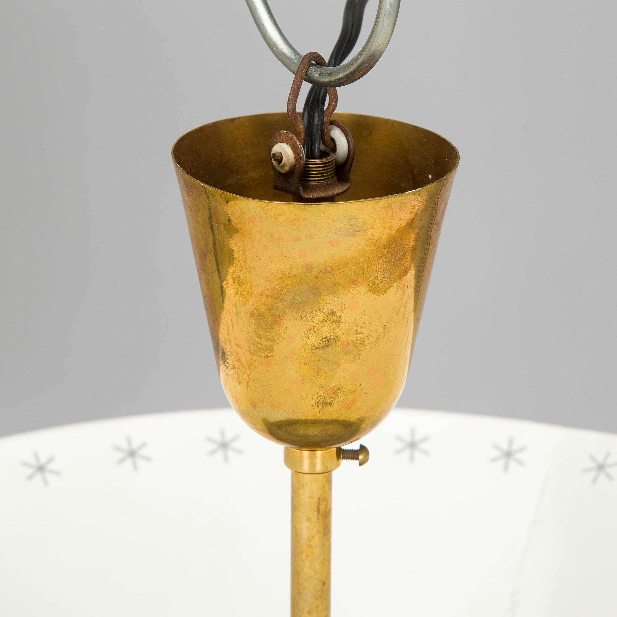 Paavo Tynell, a pair of ceiling lights, made to order, Taito, mid-20th century.