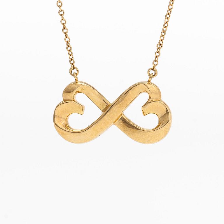 Tiffany & Co, Paloma Picasso, a "Double Loving Heart" necklace in 18K gold.