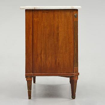 A late Gustavian mahogany commode, Stockholm, late 18th century.