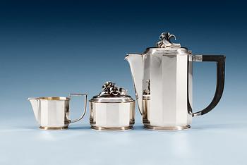 An Atelier Borgila three pieces coffee set, Stockholm 1964, sterling.