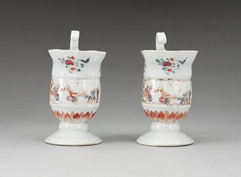 A pair of famille rose ewers, Qing dynasty, Qianlong (1736-95).