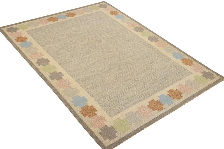 Ingegerd Silow, a flat weave carpet, signed IS, c. 240 x 170 cm.