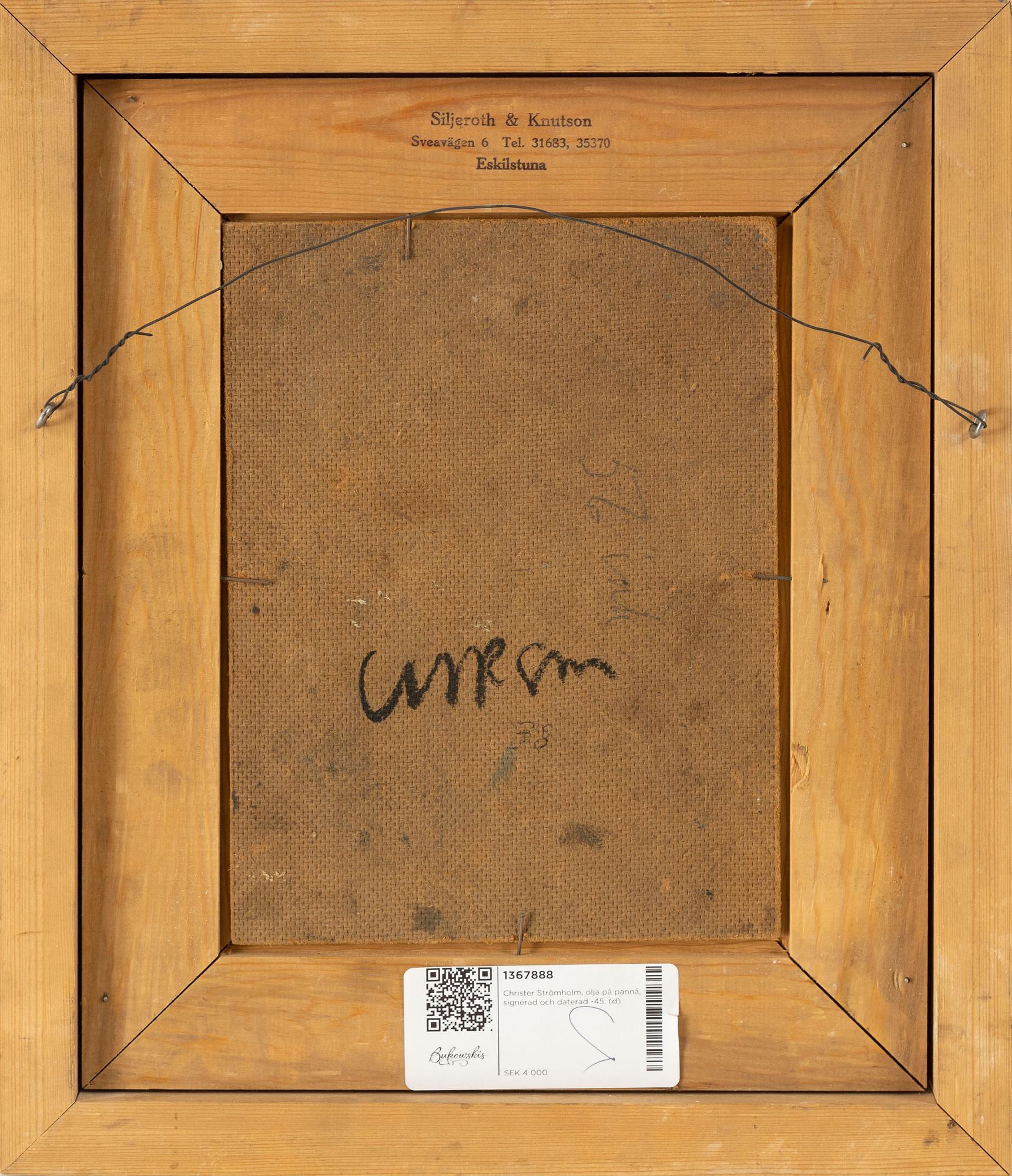 Christer Strömholm, oil on panel, signed and dated -45.