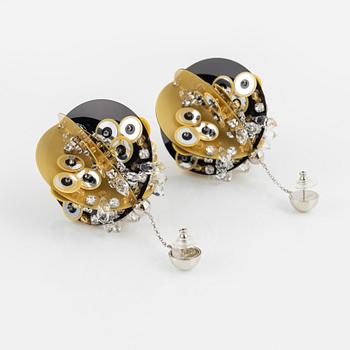 Prada, a pair of acrylic crystal earrings.