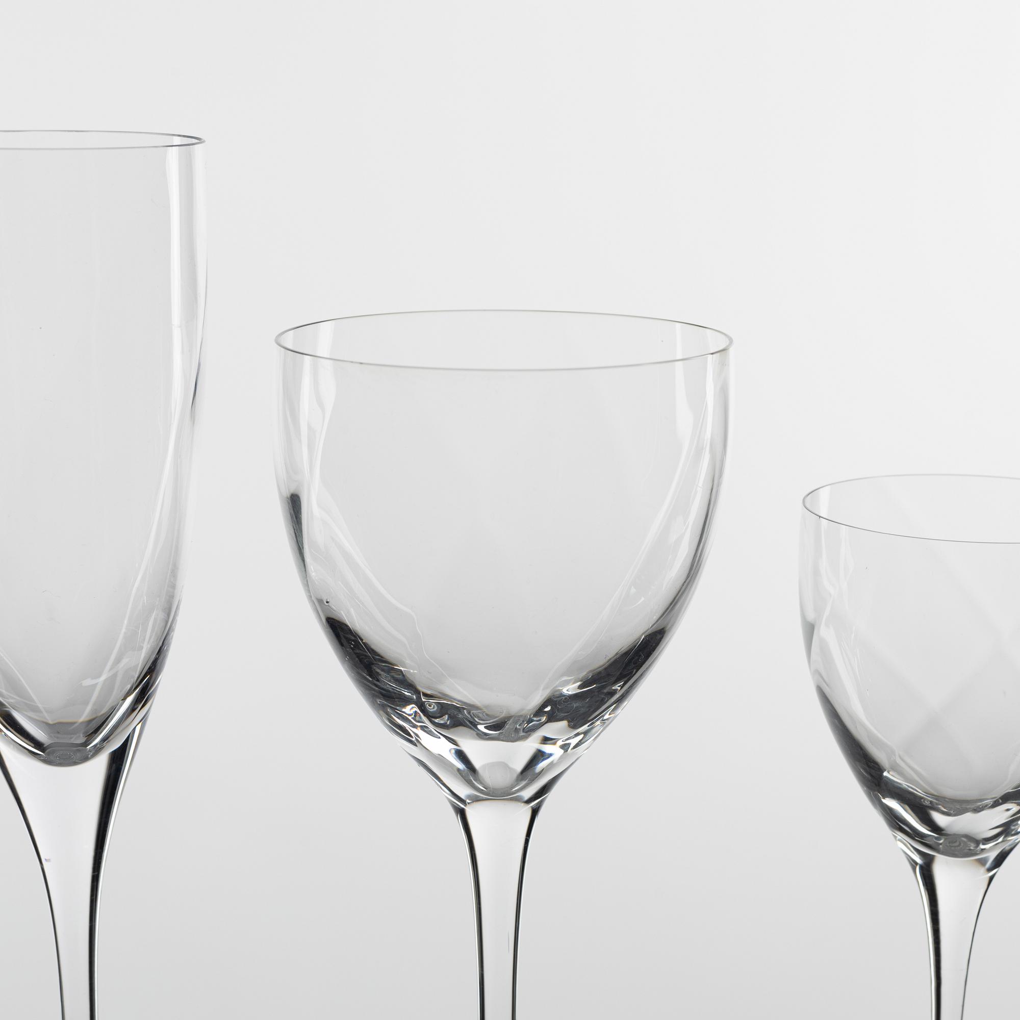 Bertil Vallien, glasservis, 51 delar, "Chateau", Kosta Boda.