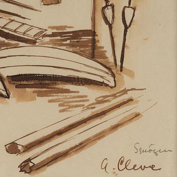 AGNES CLEVE, ink. Signed.