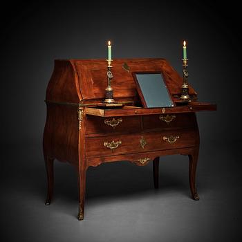 A Swedish Rococo 18th century secretaire in the manner of Lars Nordin (master in Stockholm 1752-73).