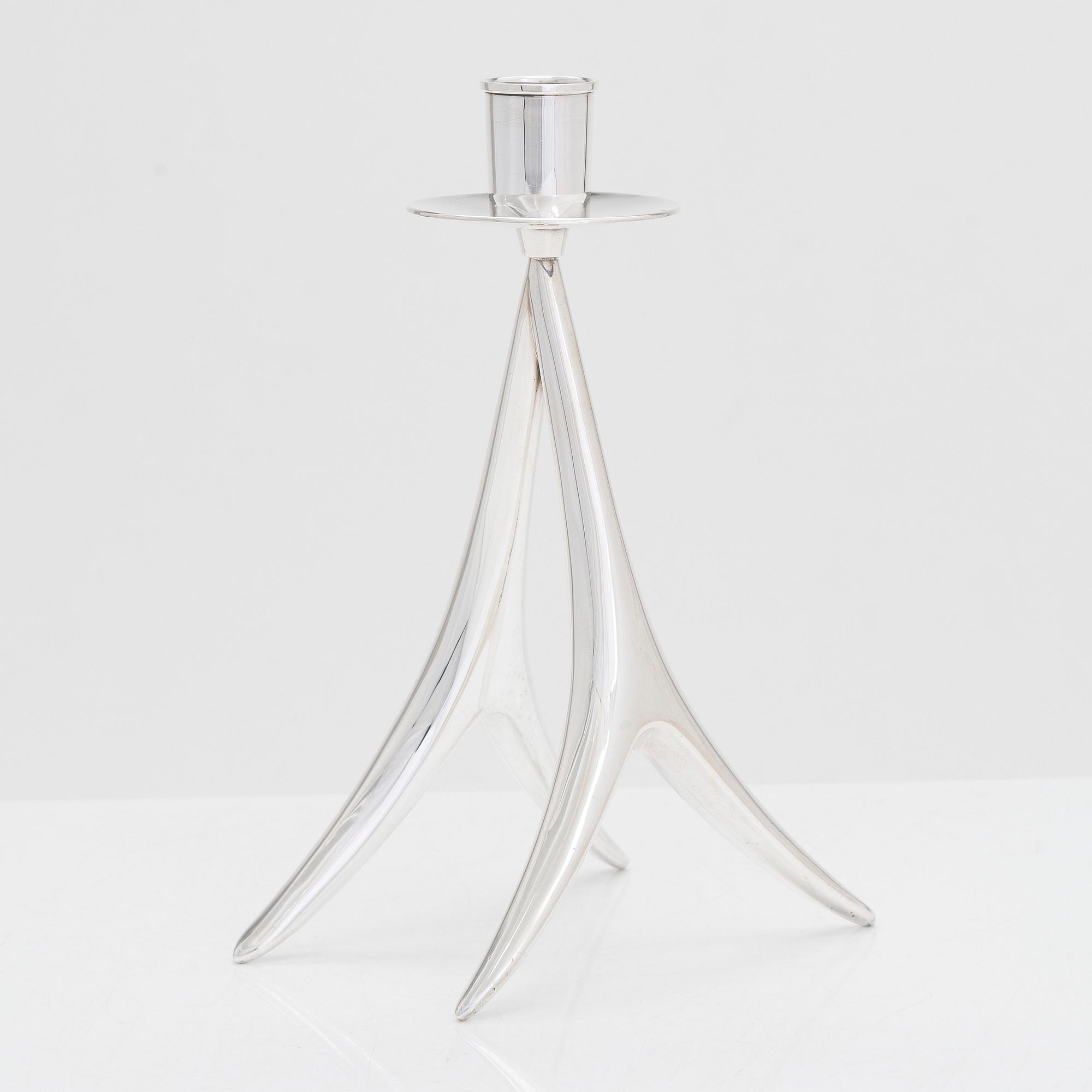 Anna-Greta Eker, ljusstake, silver, Auran Kultaseppä oy, Åbo 1958.