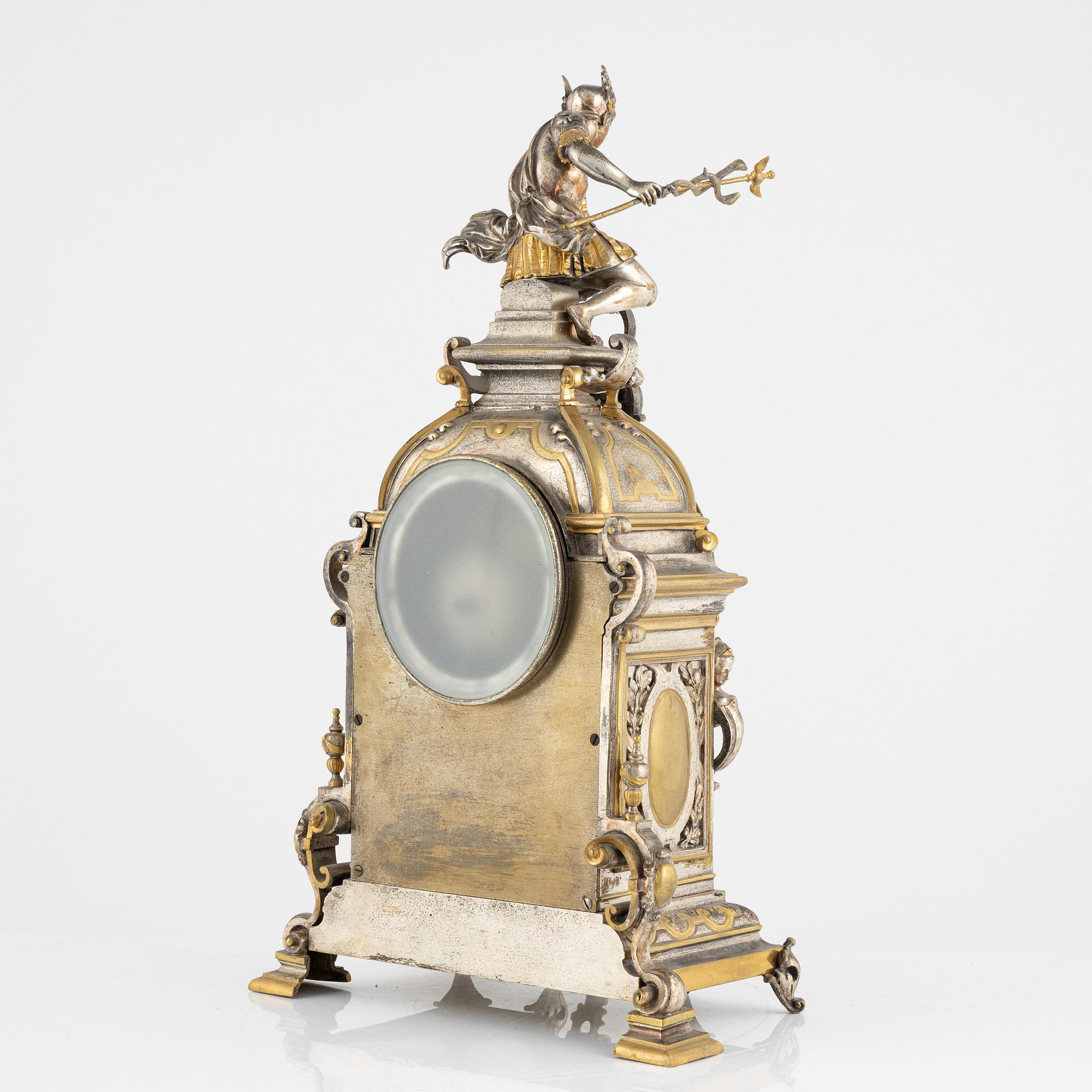 A Baroque style mantle clock, around 1900.