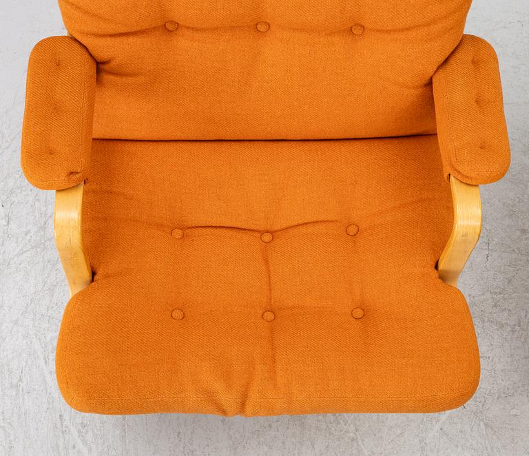 Bruno Mathsson, an 'Ingrid' armchair with ottoman, Dux.