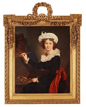 516. Elisabeth Vigée-Lebrun Efter, Självporträtt framför staffliet.