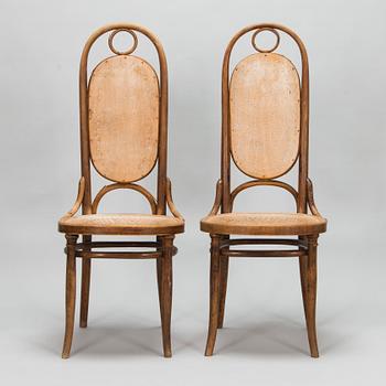 Four bent wood chairs, early 20th century, presumably Austria.