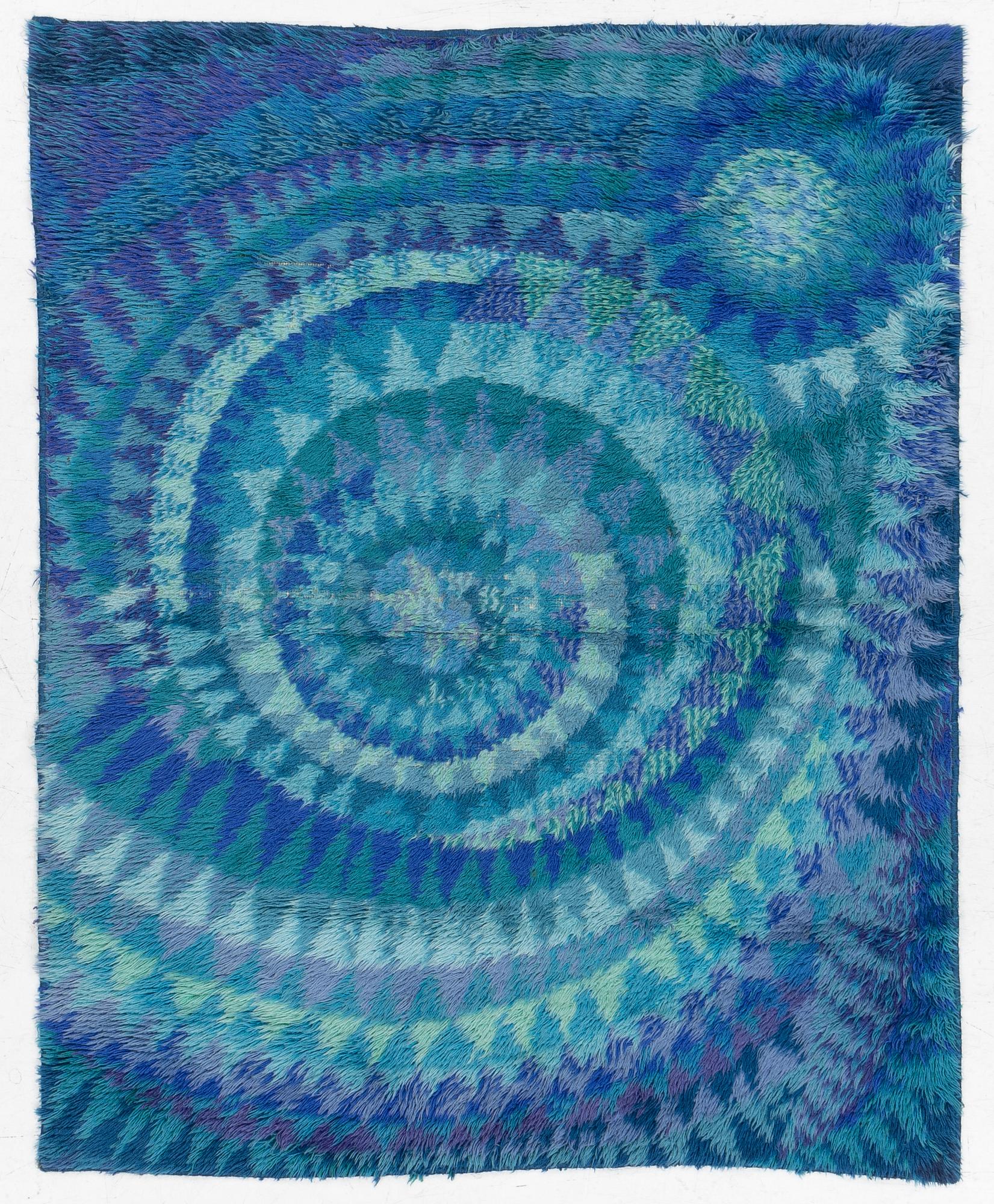 Marjatta Metsovaara, ryarug, "Simpukka", approx. 167 x 134 cm.