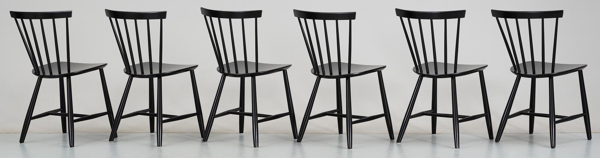 STOLAR, 6 st, modell "J 46", Poul M Volther, FDB, Danmark, 1960-tal.