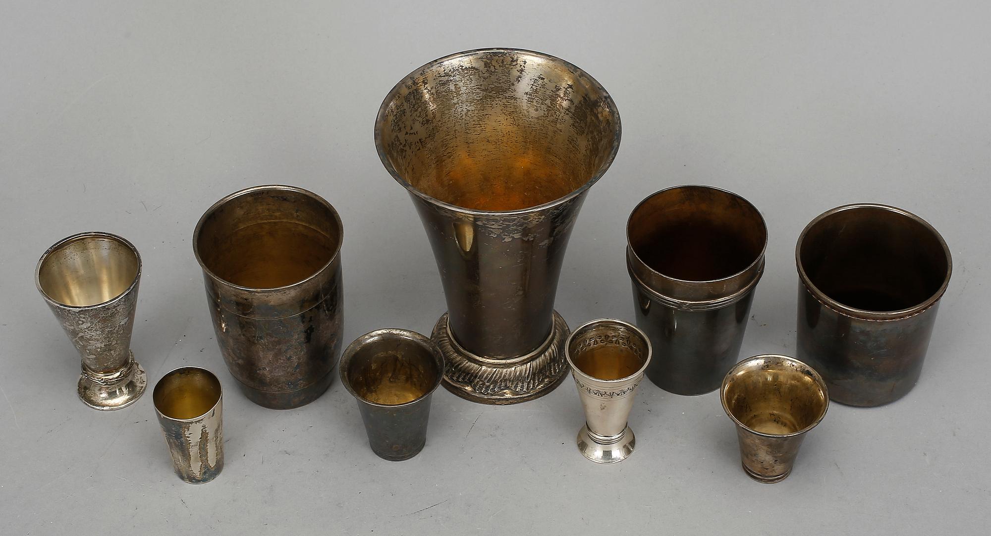 PARTI SILVER, 13 delar. Bl a GAB, Stockholm 1909. Vikt ca 627 gram. .