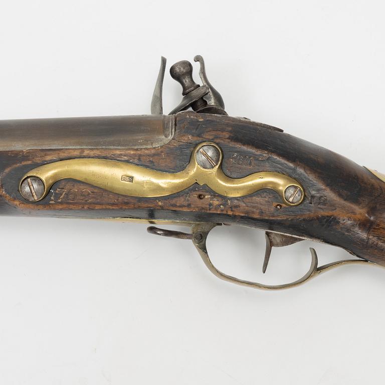 A Swedish flintlock musket 1762 pattern.