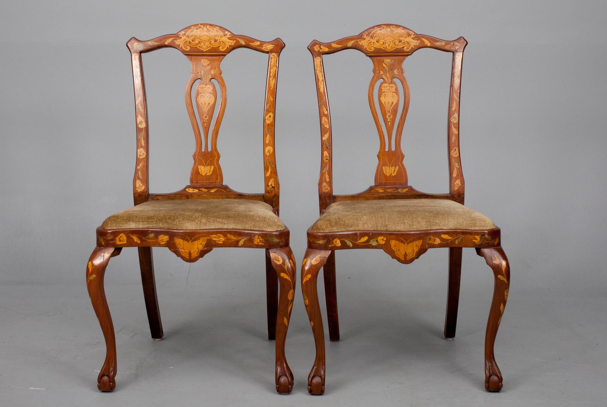 MÖBLEMANG, 5 delar, rokokostil, Holland sekelskiftet 1800/1900.