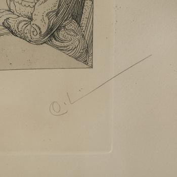 CARL LARSSON, etsning, signerad.