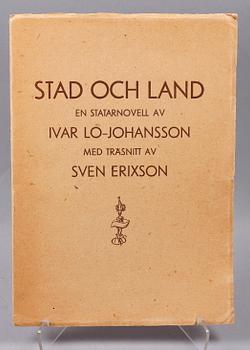 BOK MED TRÄSNITT, "Stad och land", Ivar Lo-Johansson och Sven Erixson. Numr 31/75 och sign.