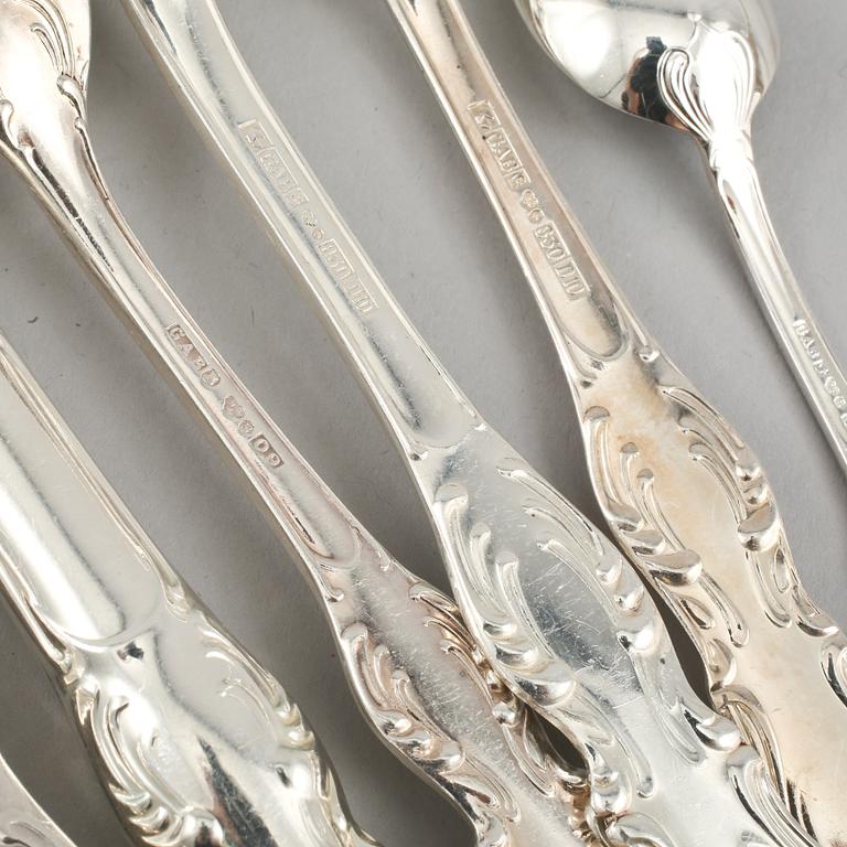 BESTICKSERVIS, 75 delar, silver, "Prins Albert", 1900-talets andra hälft. Vikt 3086 g.