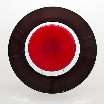 Timo Sarpaneva, a glass plate signed Venini 91 Sarpaneva.