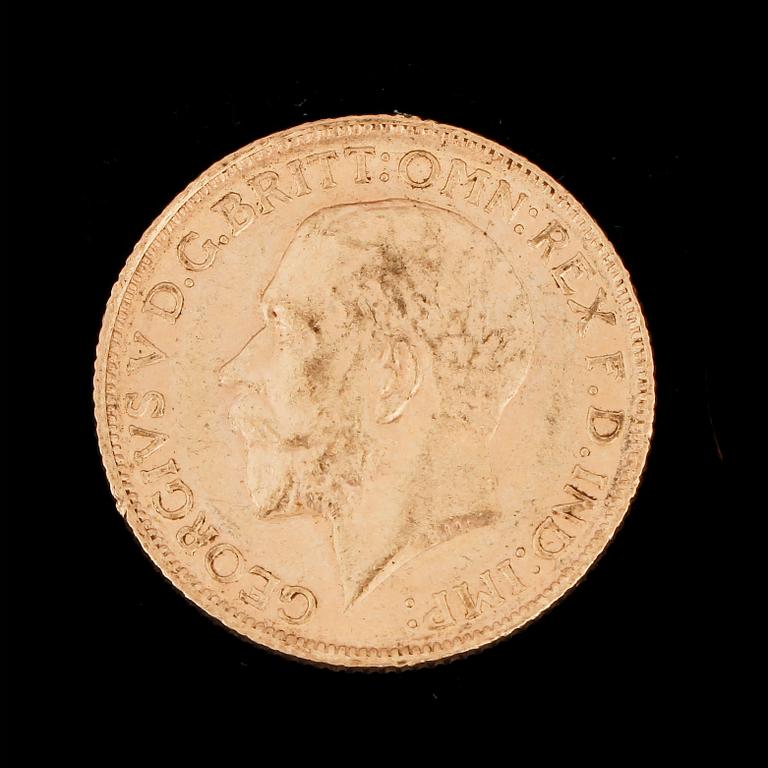 GULDMYNT, sovereign, Georg V, 1912. Vikt ca 8g.