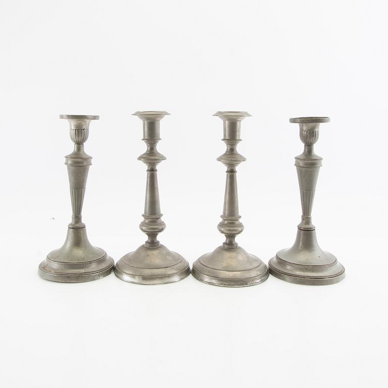 Candle holders 2 pairs, second half of the 19th century, tin.