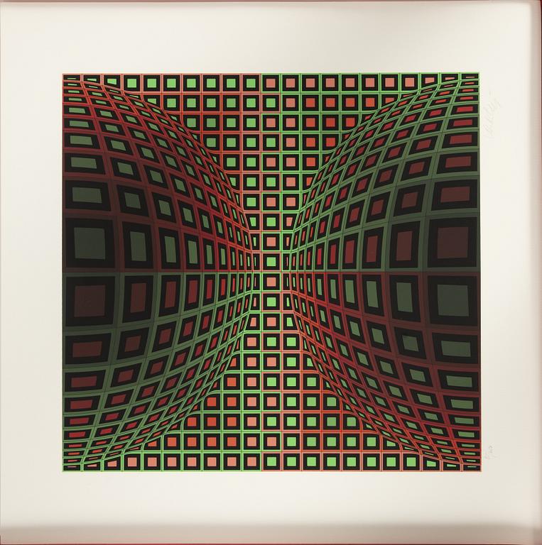 Victor Vasarely, portfolio with 5 silkscreen in colours, 1977, signed 85/250.
