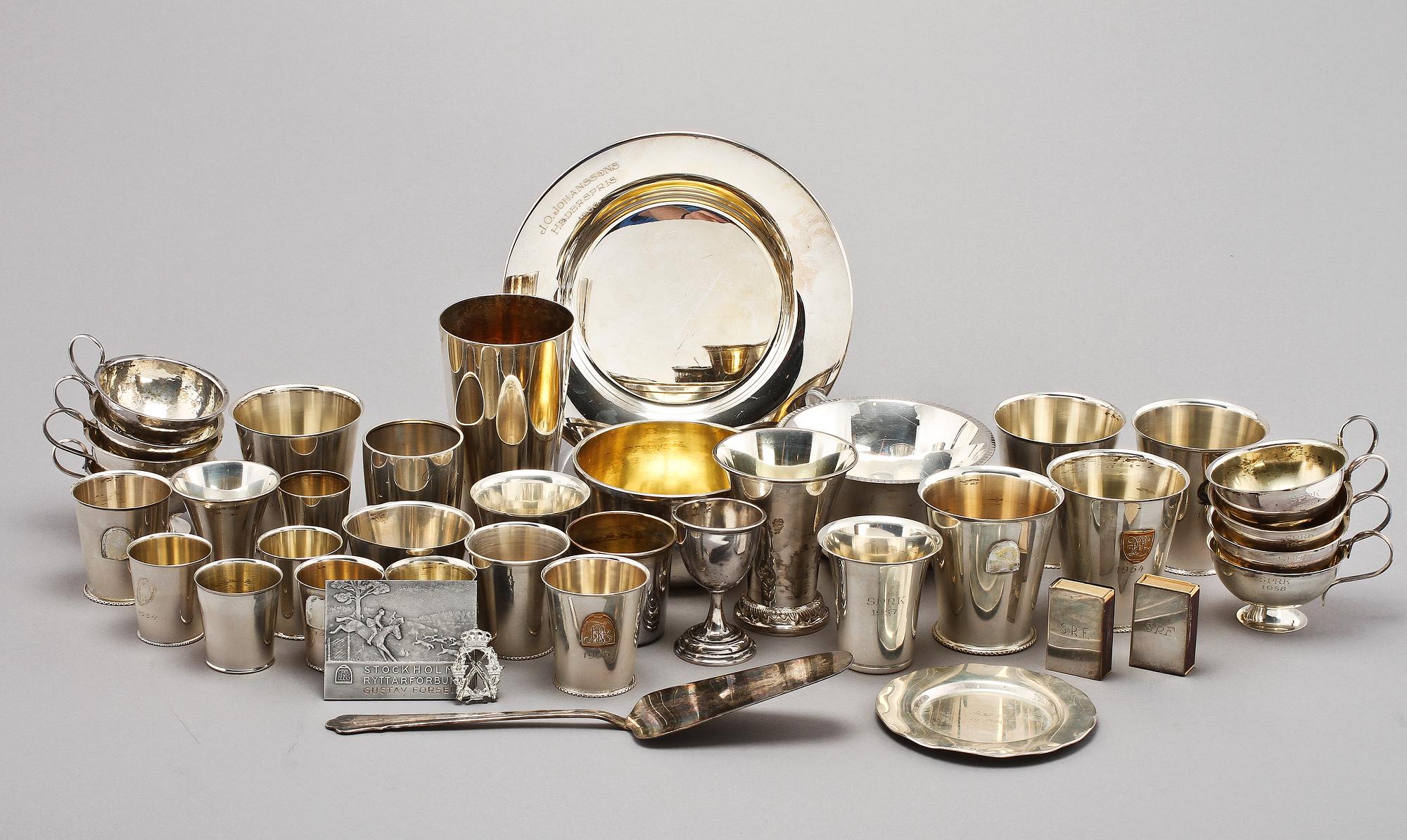 PARTI SILVER, 40 delar, ca 1600 g, mestadels Sverige, 1900-tal.